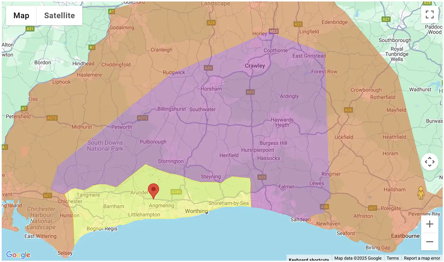 Gas Bottles Newhaven delivery zone map - click to see on BBQ Gas Bottles